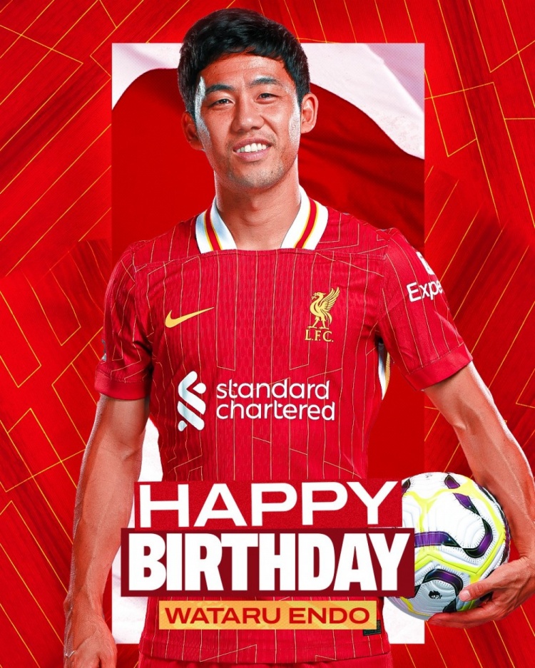  利物浦祝遠(yuǎn)藤航32歲生日快樂，球員加盟紅軍至今出戰(zhàn)62場比賽