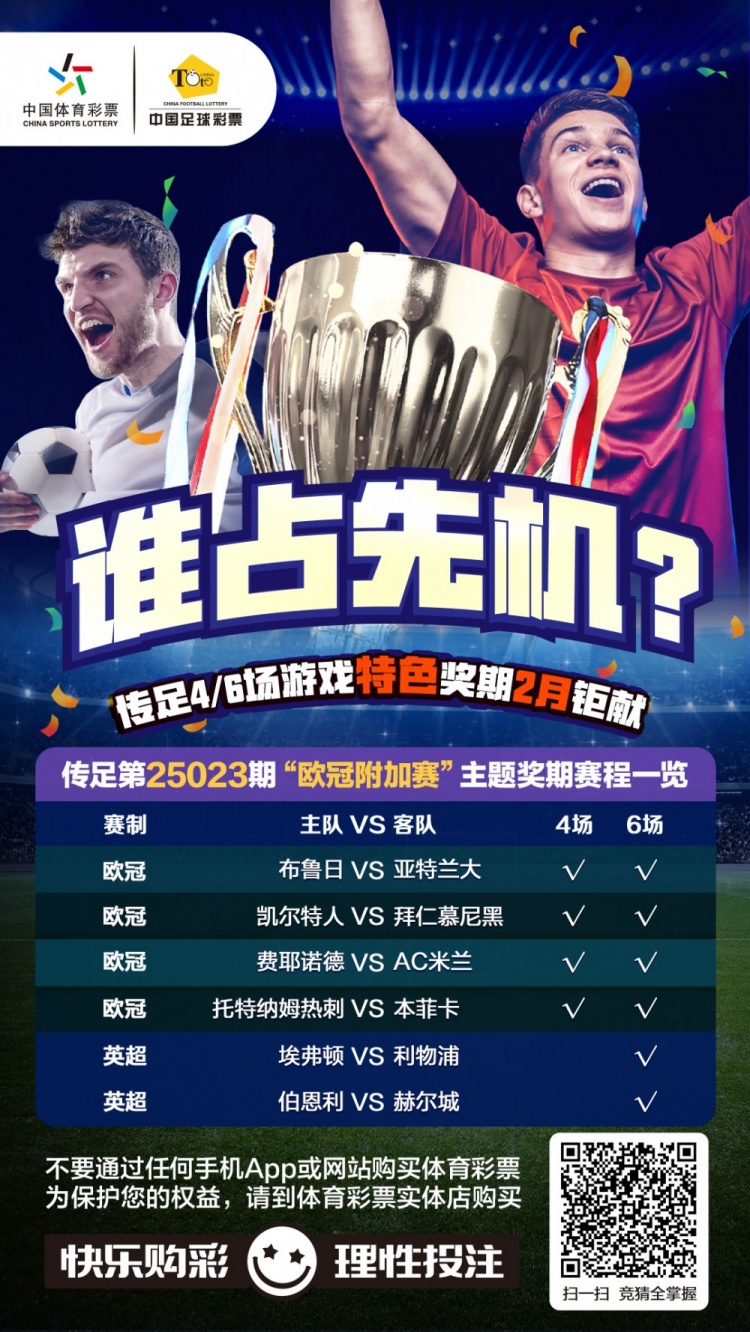  誰占先機(jī)？！傳足特色獎(jiǎng)期第25023期聚焦歐冠附加賽