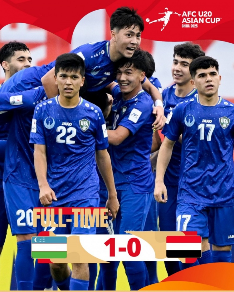  U20亞洲杯-烏茲別克斯坦1-0擊敗也門，奧林博耶夫頭球制勝