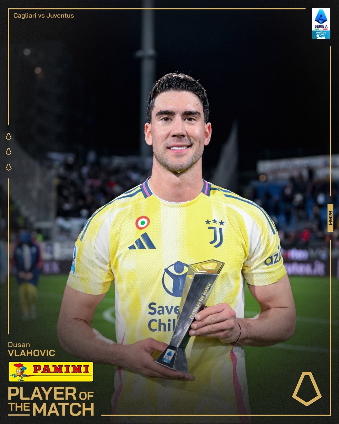  打進(jìn)致勝進(jìn)球！弗拉霍維奇當(dāng)選尤文1-0卡利亞里全場(chǎng)最佳球員