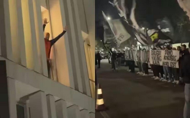  都體：尤文球迷來到酒店外支持新主帥，圖多爾向球迷們揮手致意