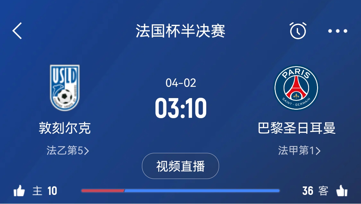  繼續(xù)大撤退？法國杯半決賽敦刻爾克挑戰(zhàn)巴黎，此前連續(xù)逆轉(zhuǎn)法甲隊(duì)