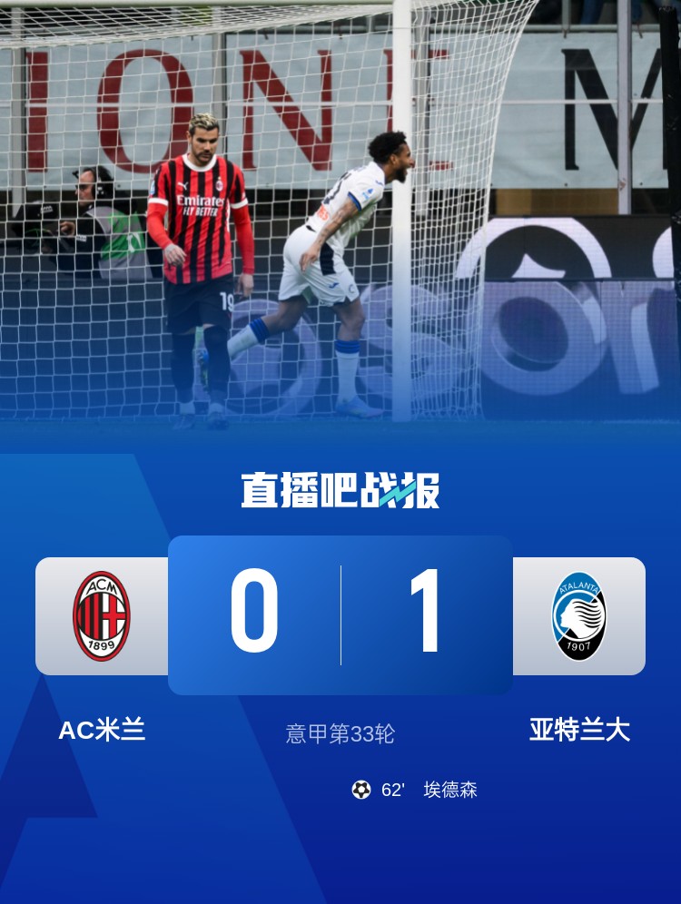  米蘭雙雄本輪均0-1輸球，周中意杯半決賽次回合再對(duì)決